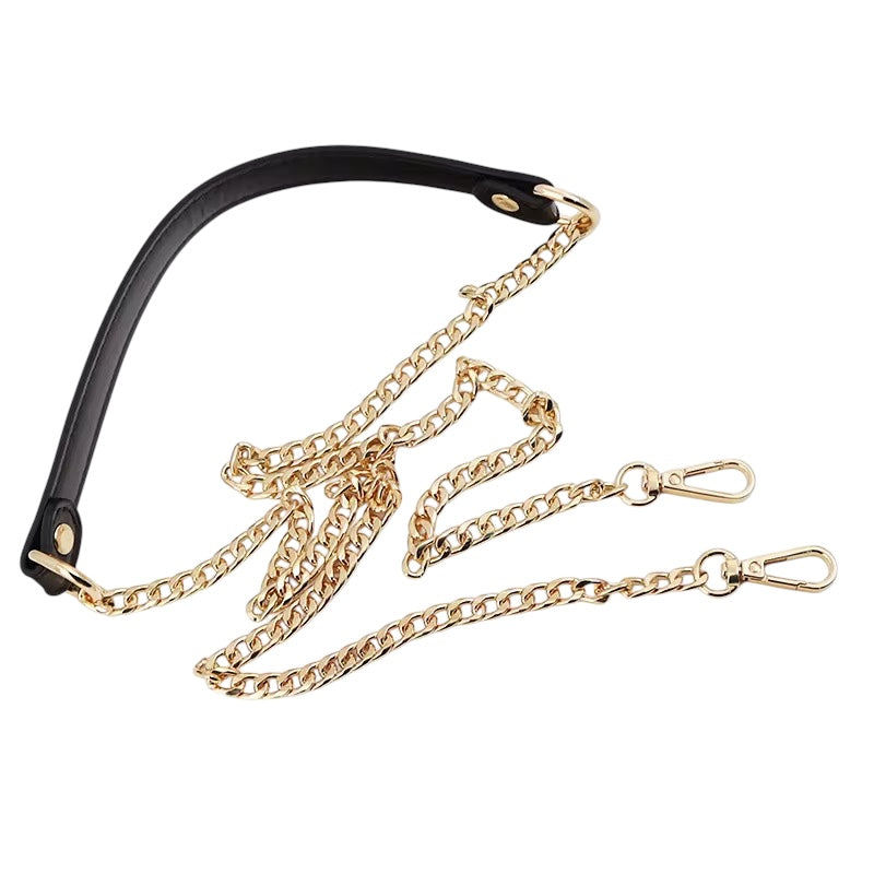 Bag Straps — Leatherette + Gold Chain
