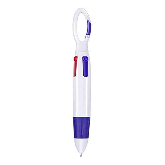 Four Color Pen with Carabiner Clip
