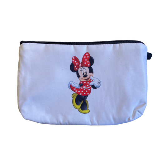 Soft Padded Zipper Purse Pen & Pencil Cases SPIRIT SPARKPLUGS White Minnie Mouse