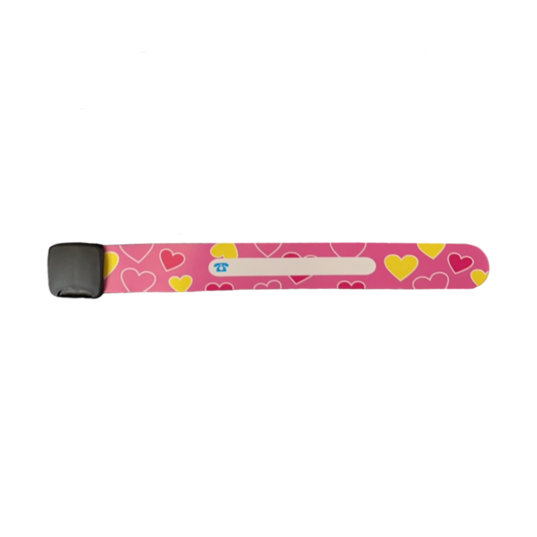 Reusable Safety Wrist Band  SPIRIT SPARKPLUGS Pink Heart