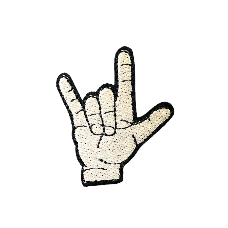 NZSL Motif, Iron On Appliqué Patch “I love you”