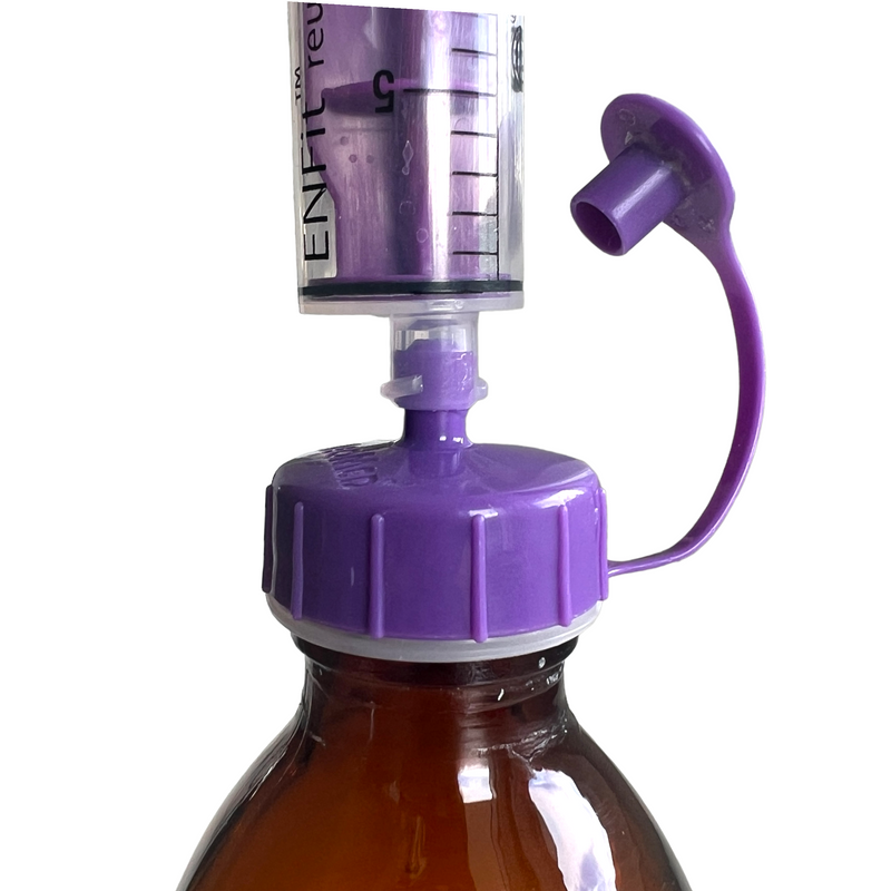 Medication Bottle Syringe Adapter Caps - ENFit Compatible