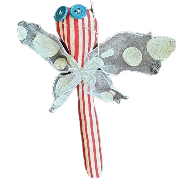 Flying Dragonfly  Splash Quilting Red stripe