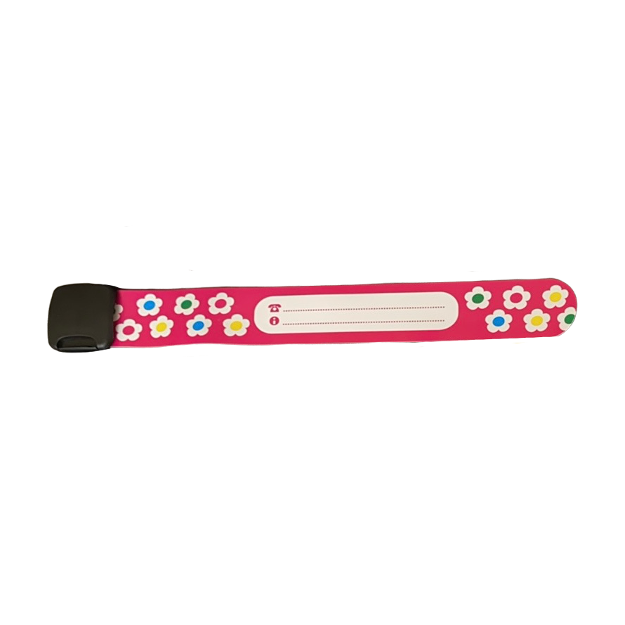 Reusable Safety Wrist Band  SPIRIT SPARKPLUGS Pink Flowers