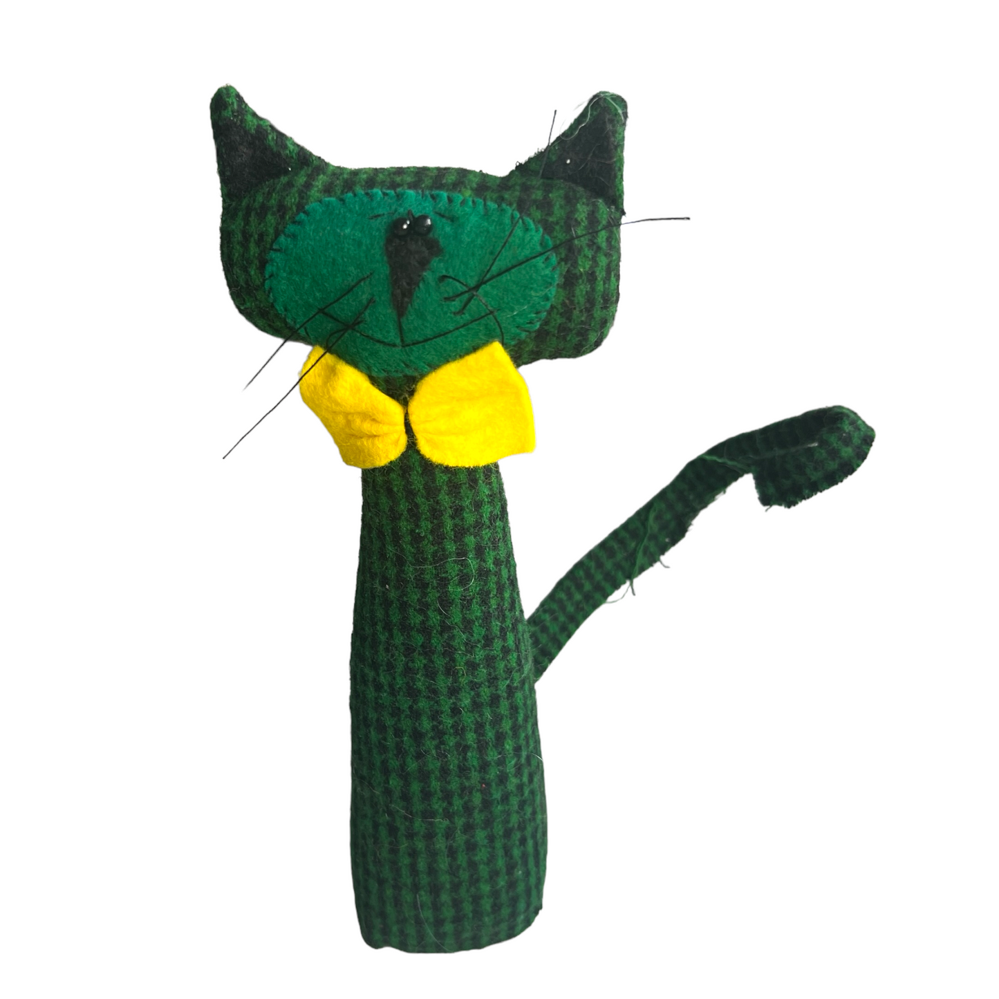 Standing Cats  Splash Quilting Green Tartan