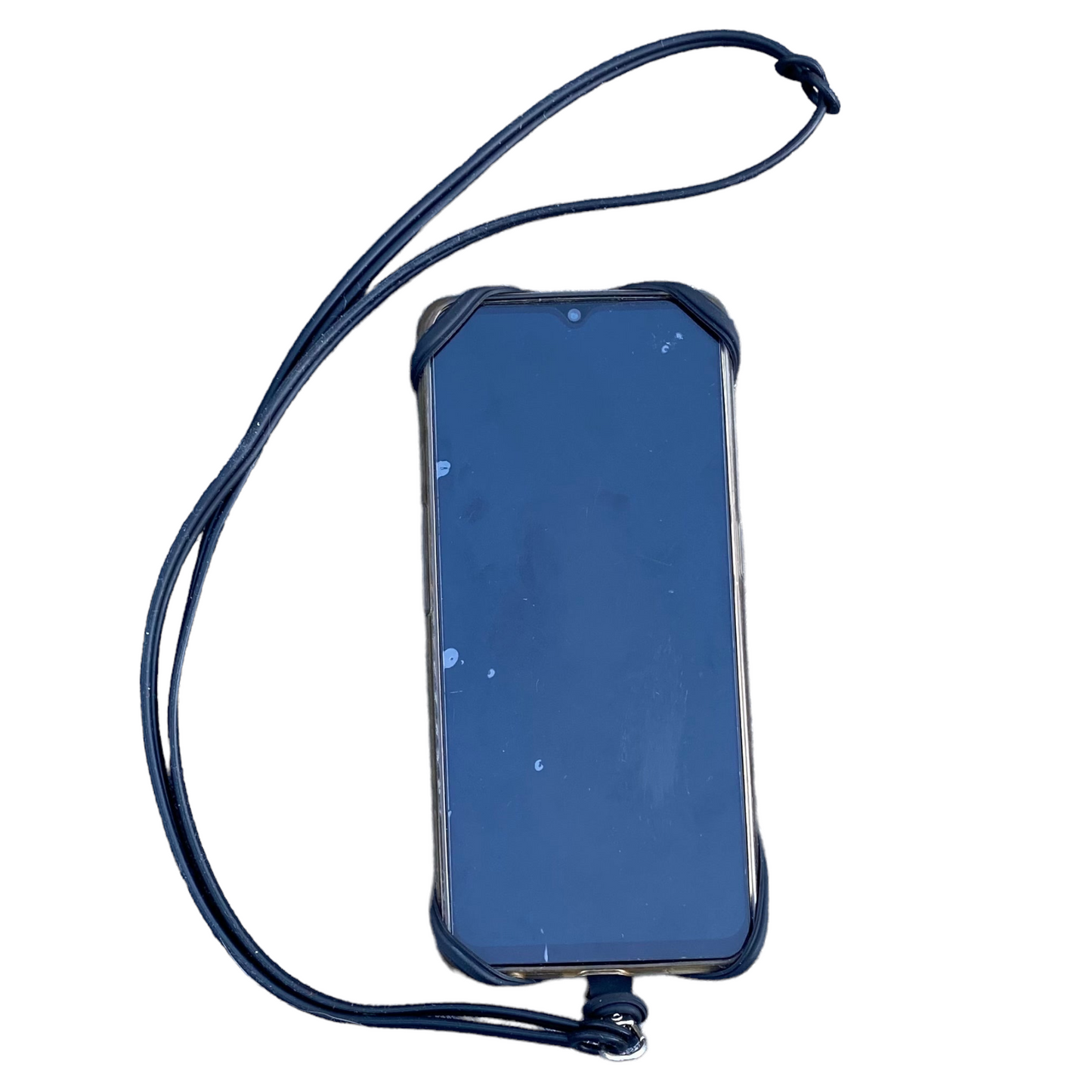 Lanyard Phone Holder — Silicone  SPIRIT SPARKPLUGS Black with finger holder