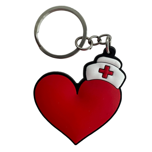 Keyring —  'Nurses Heart'  SPIRIT SPARKPLUGS Nurses Heart