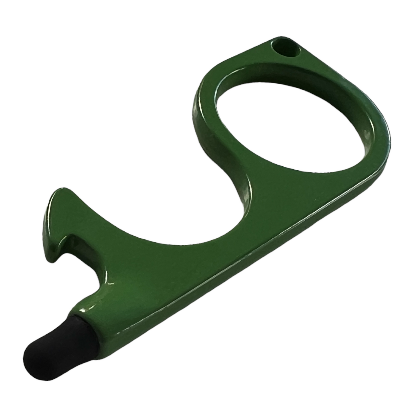 Keyring — No Touch Door Opener + tool Mobility & Accessibility SPIRIT SPARKPLUGS Forest Green No Clip