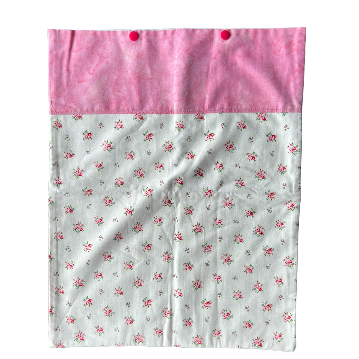 Reusable Cotton Nappy Bags Splash Quilting Floral and Pink