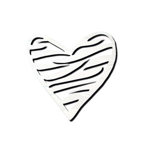 Sticker — Zebra Stripe Heart SPIRIT SPARKPLUGS