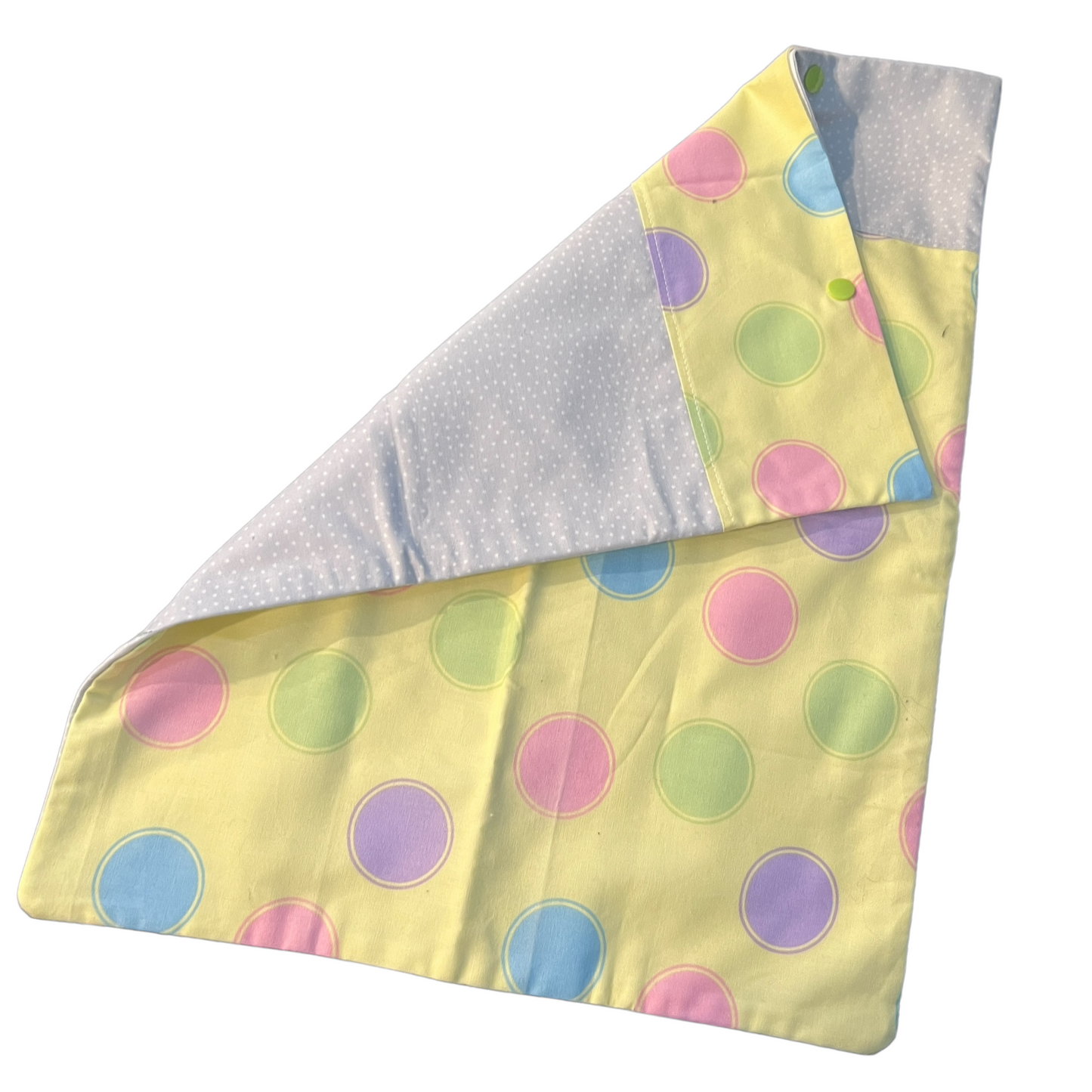 Reusable Cotton Nappy Bags Splash Quilting Yellow Polka Dots