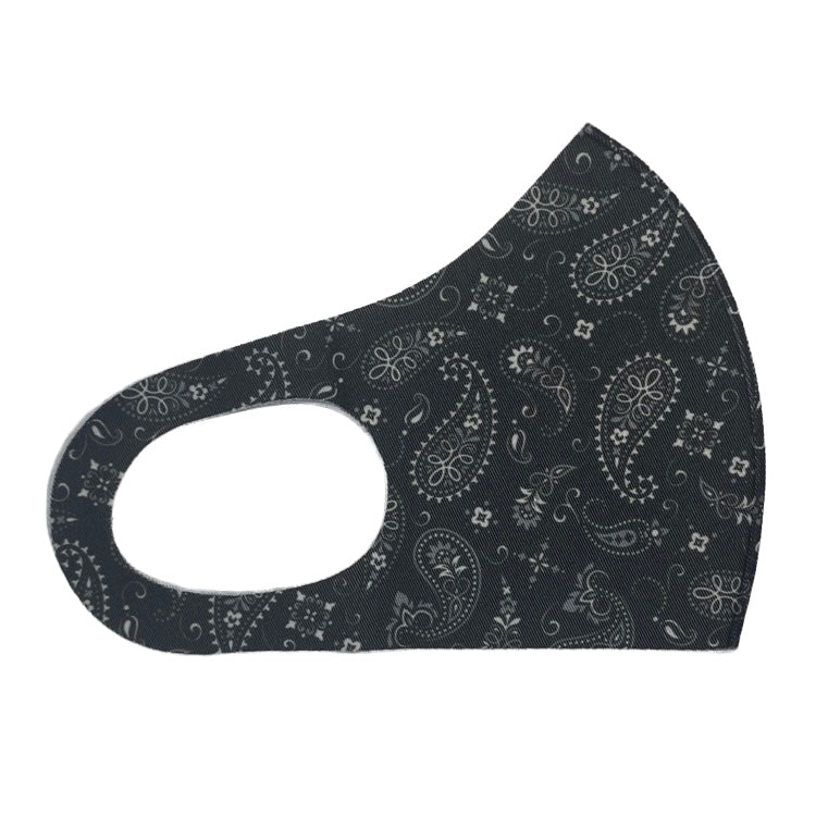 Adult Neoprene Reusable Mask — Paisley Mask SPIRIT SPARKPLUGS Black Paisley