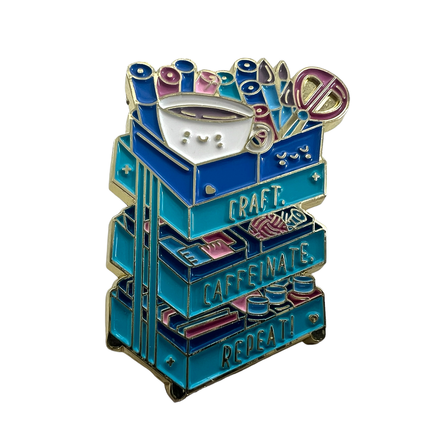 Pin — Craft Cart “Craft. Caffinate. Repeat’ SPIRIT SPARKPLUGS