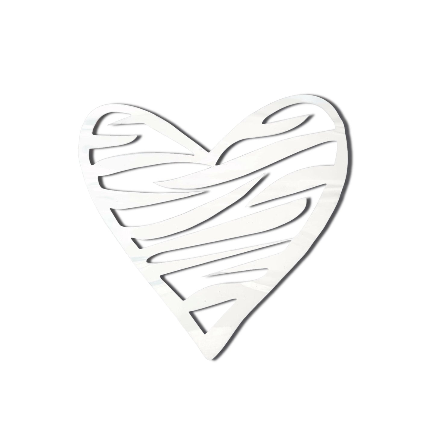 Sticker — Zebra Stripe Heart SPIRIT SPARKPLUGS White and Transparent