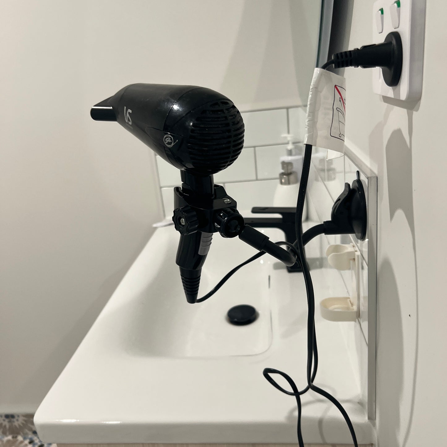 Suction On Portable Hair Dryer Holder