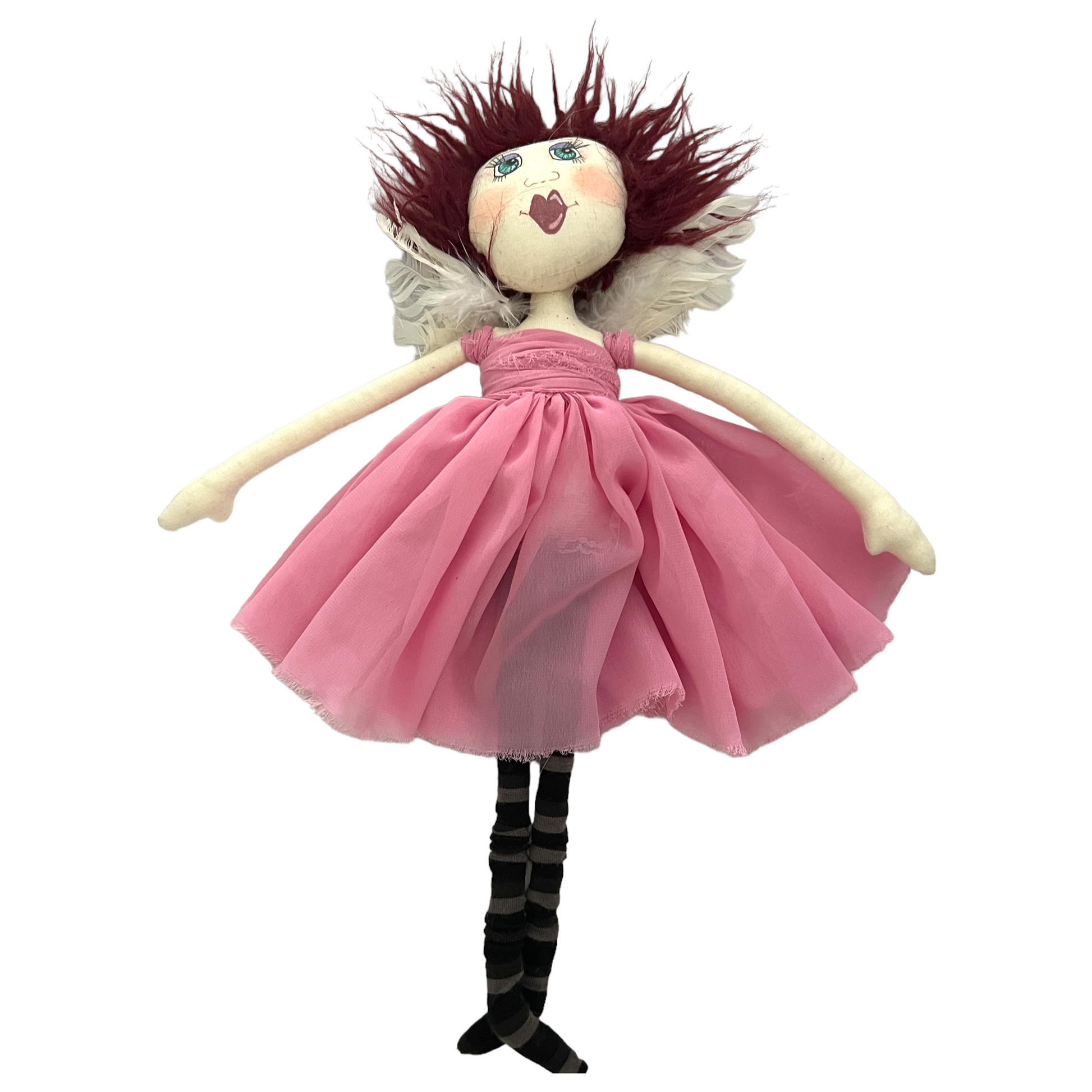 Hanging Princess Fairies Dolls Splash Quilting Hannah Black Leggings