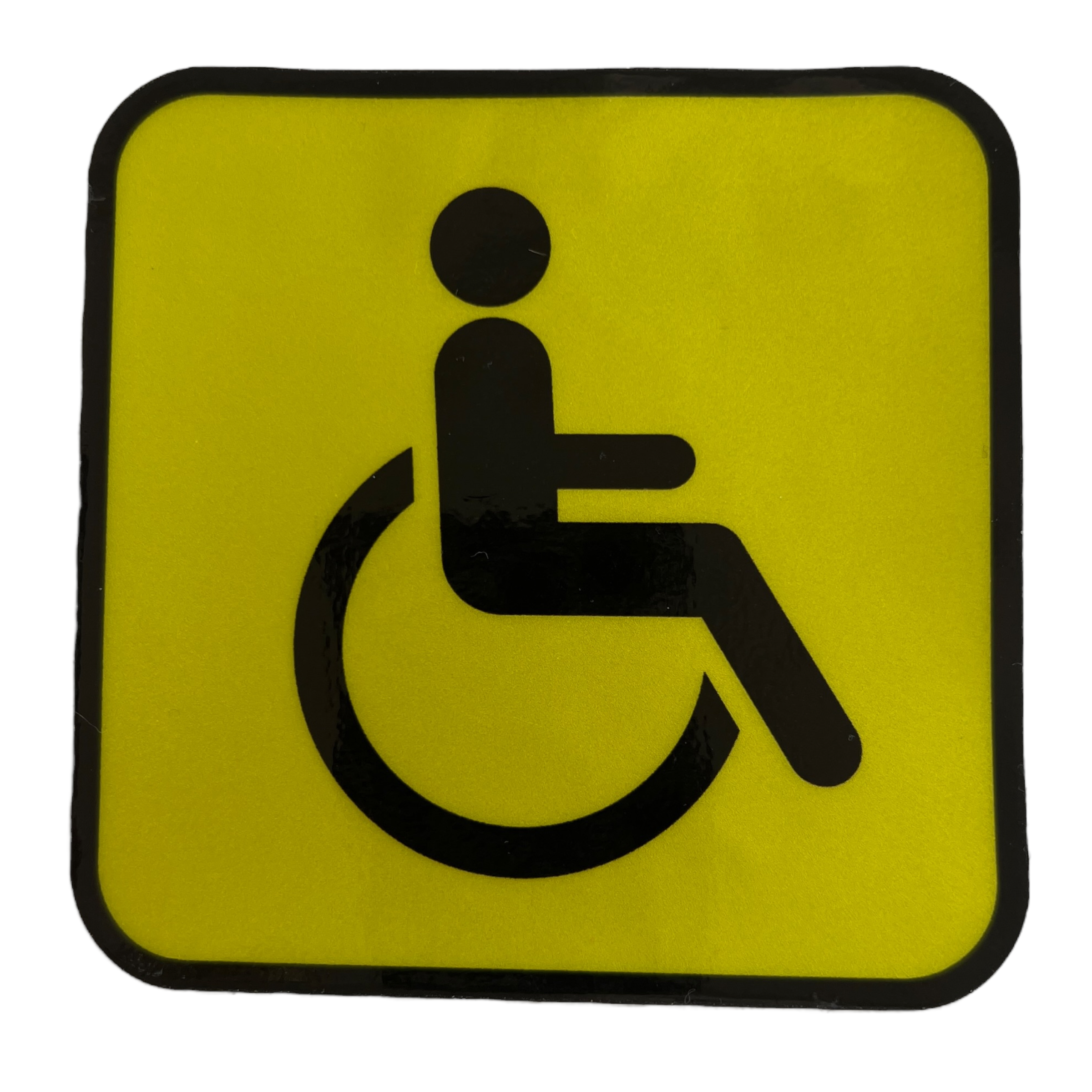 Sticker Handicap Carré Blanc - Autocollant Handicapé (10 cm / 10 cm)