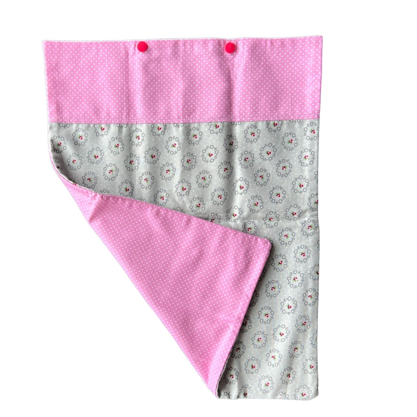 Reusable Cotton Nappy Bags Splash Quilting Pink Polka Dot and Floral