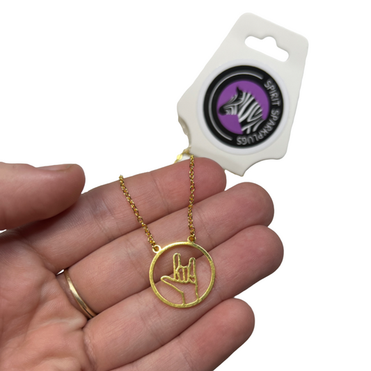 Jewellery — Necklace — Sign Language 'I Love You'  SPIRIT SPARKPLUGS Sign Language ‘I Love You’ Necklace