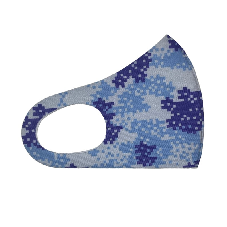 Adult Neoprene Reusable Mask - Pixel Masks SPIRIT SPARKPLUGS Dark Blue