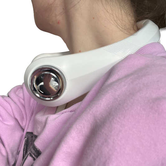 💡📎⚖️🎨 Neck Cooling Fan — Portable Air Conditioner  SPIRIT SPARKPLUGS White