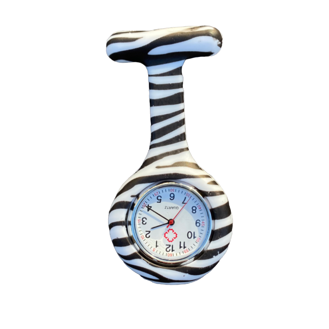 Zebra Nurse Watch — Badge Watches SPIRIT SPARKPLUGS Clip on