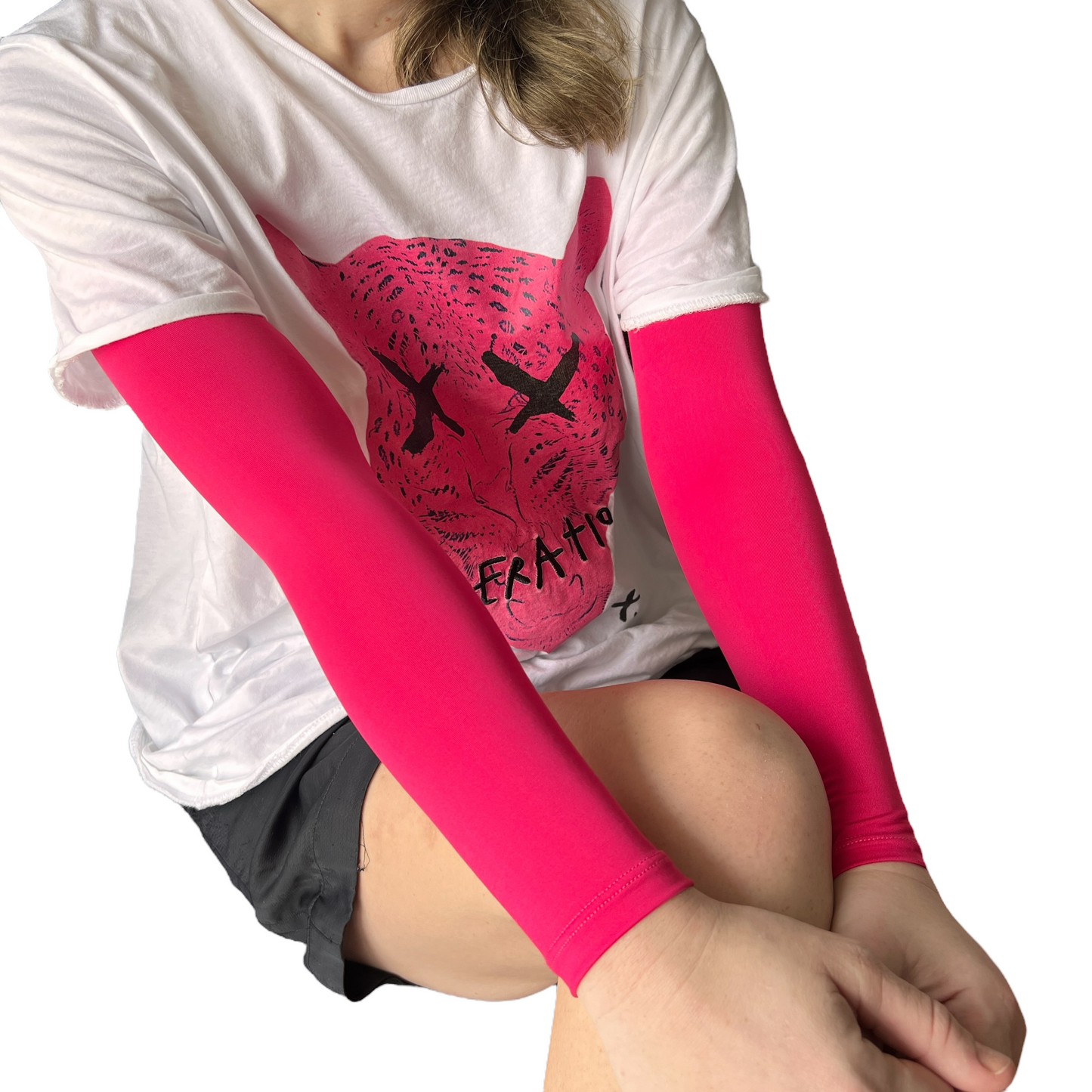 🎨 📏Sun UV Sleeve (gardening, fishing, car)  SPIRIT SPARKPLUGS Pink Large