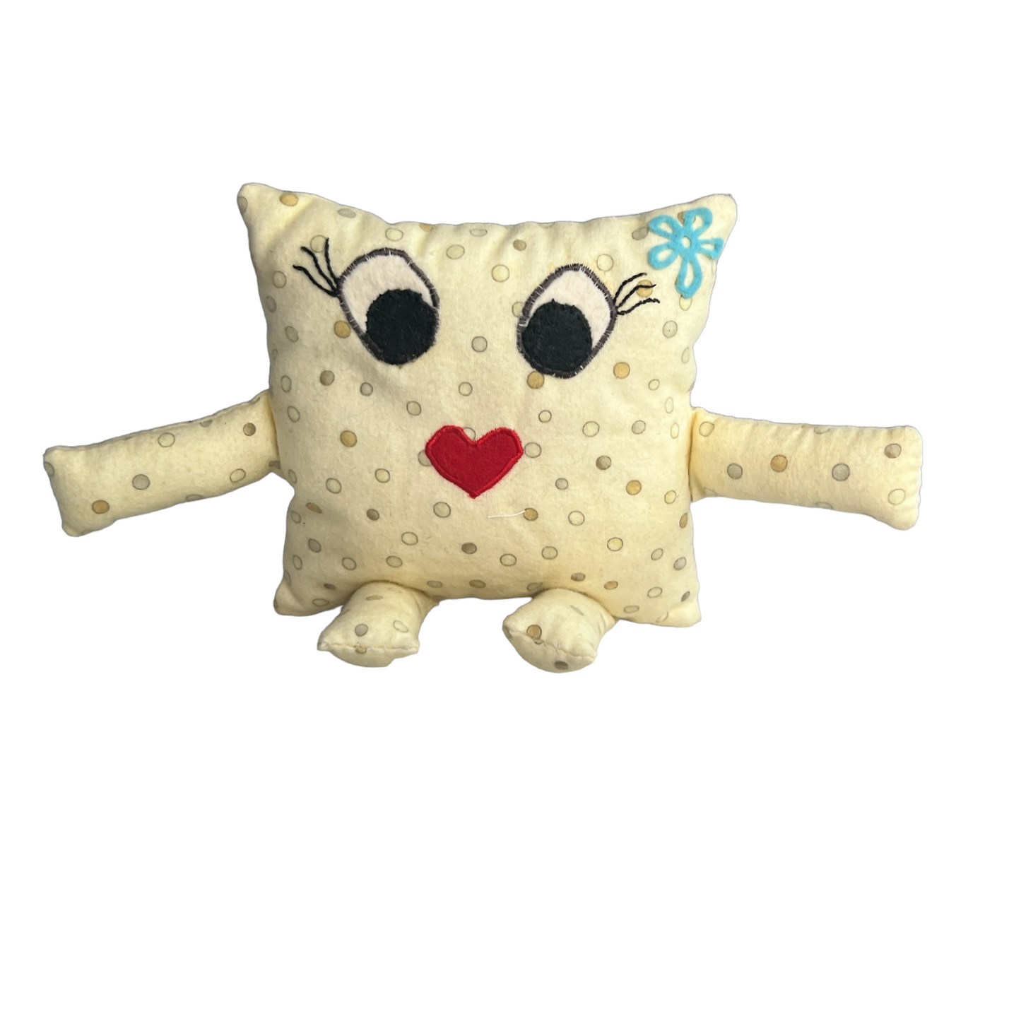 Assorted Toys  Splash Quilting Square Smiley Face Pale yellow