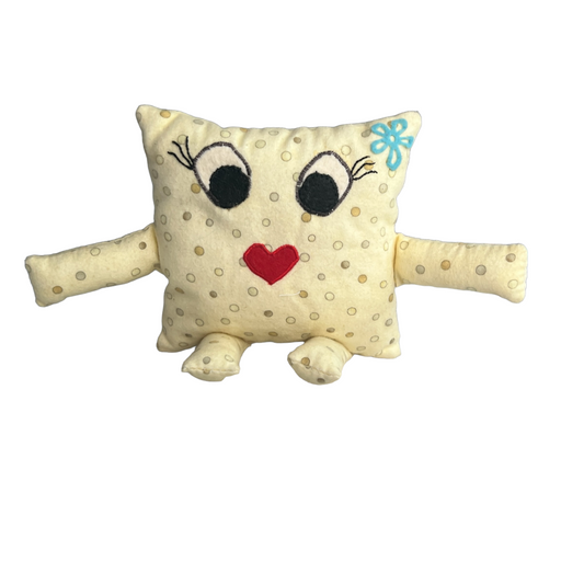 Assorted Toys  Splash Quilting Square Smiley Face Pale yellow