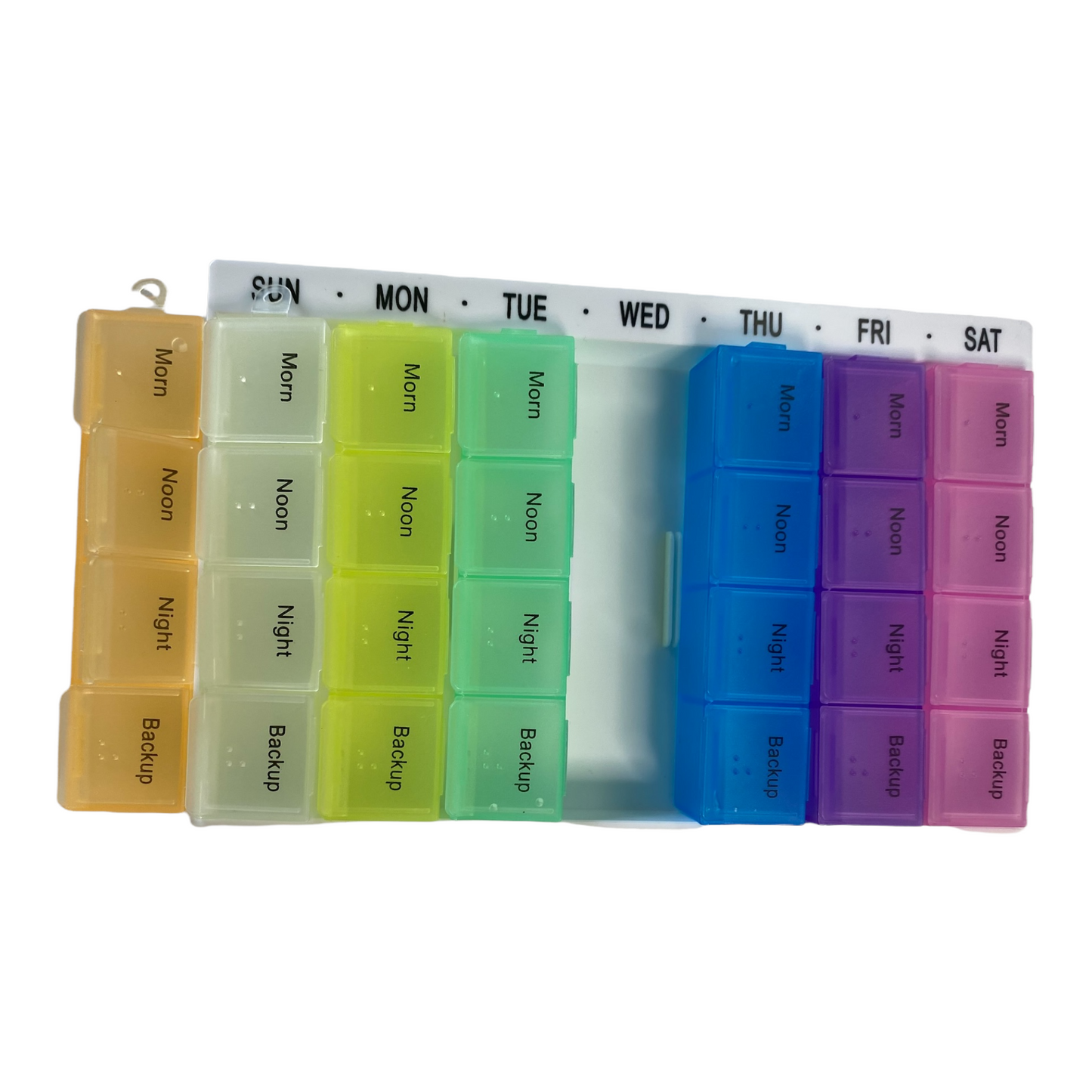 7 Day Pill Box — 4 Doses Daily White case Managing Medications SPIRIT SPARKPLUGS