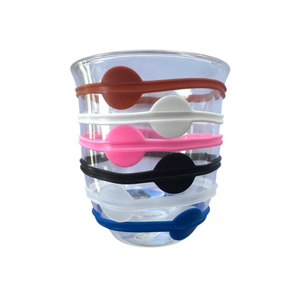 Silicone Drink Identifier Bands, 6 PACK