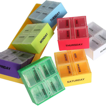 7 Day Pill Box — 4x Day — Square Case