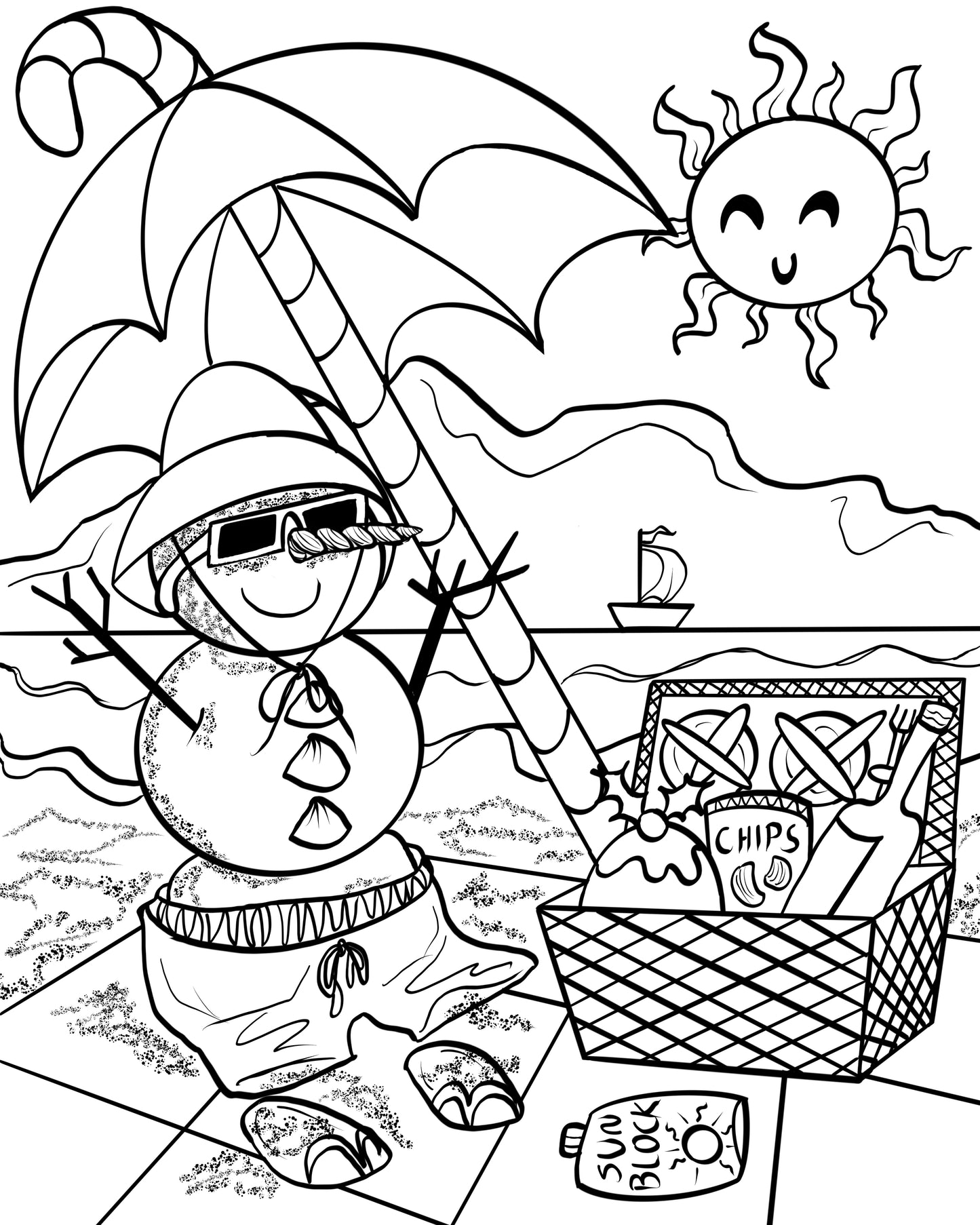 Colour-In Christmas Card — By Artist Delusions of Glamour