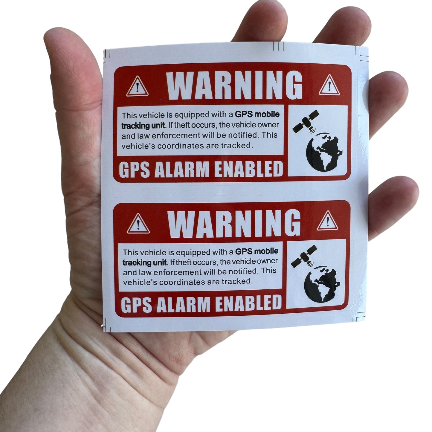 Sticker — GPS Alarm Enabled Warning.