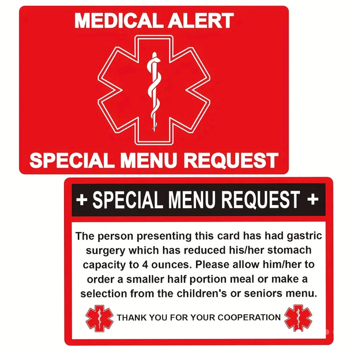 Sticker — Medic Alert, Special Menu Request – Kylee & Co