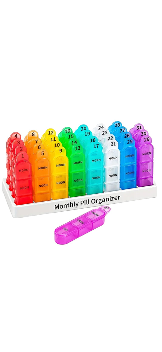 Monthly Pill Organiser — 3x Day.