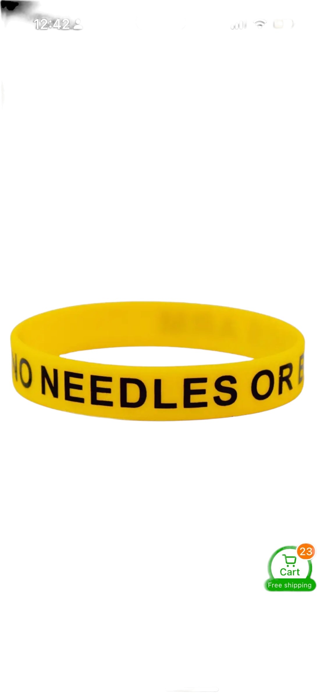 Awareness Bracelet — ‘No Needles or BP on this Arm’