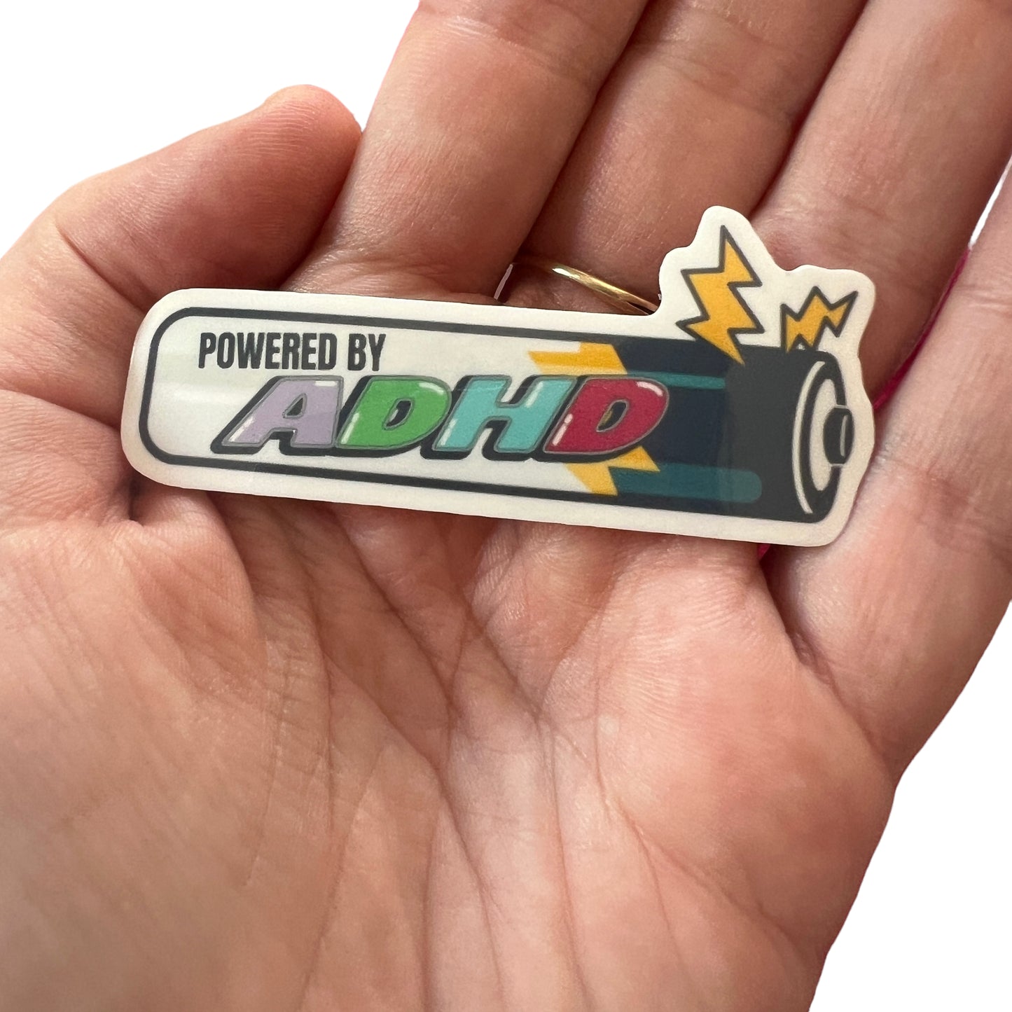 Sticker — ‘Powered By ADHD’ Battery