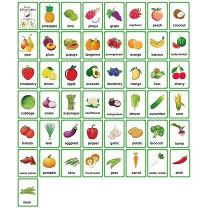 Communication Cards — Fruits + Vegetables