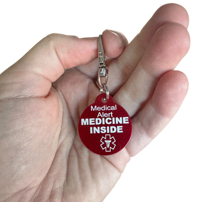 Keyring — Medicine Inside. Medical Alert Tag.