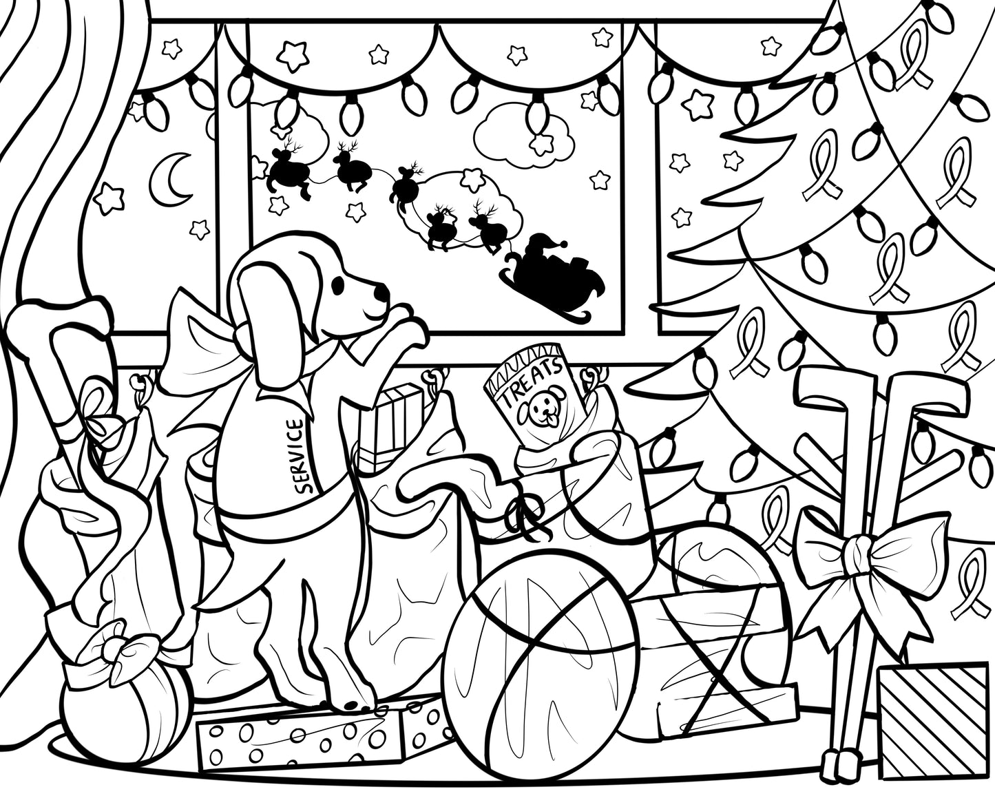 Colour-In Christmas Card — By Artist Delusions of Glamour