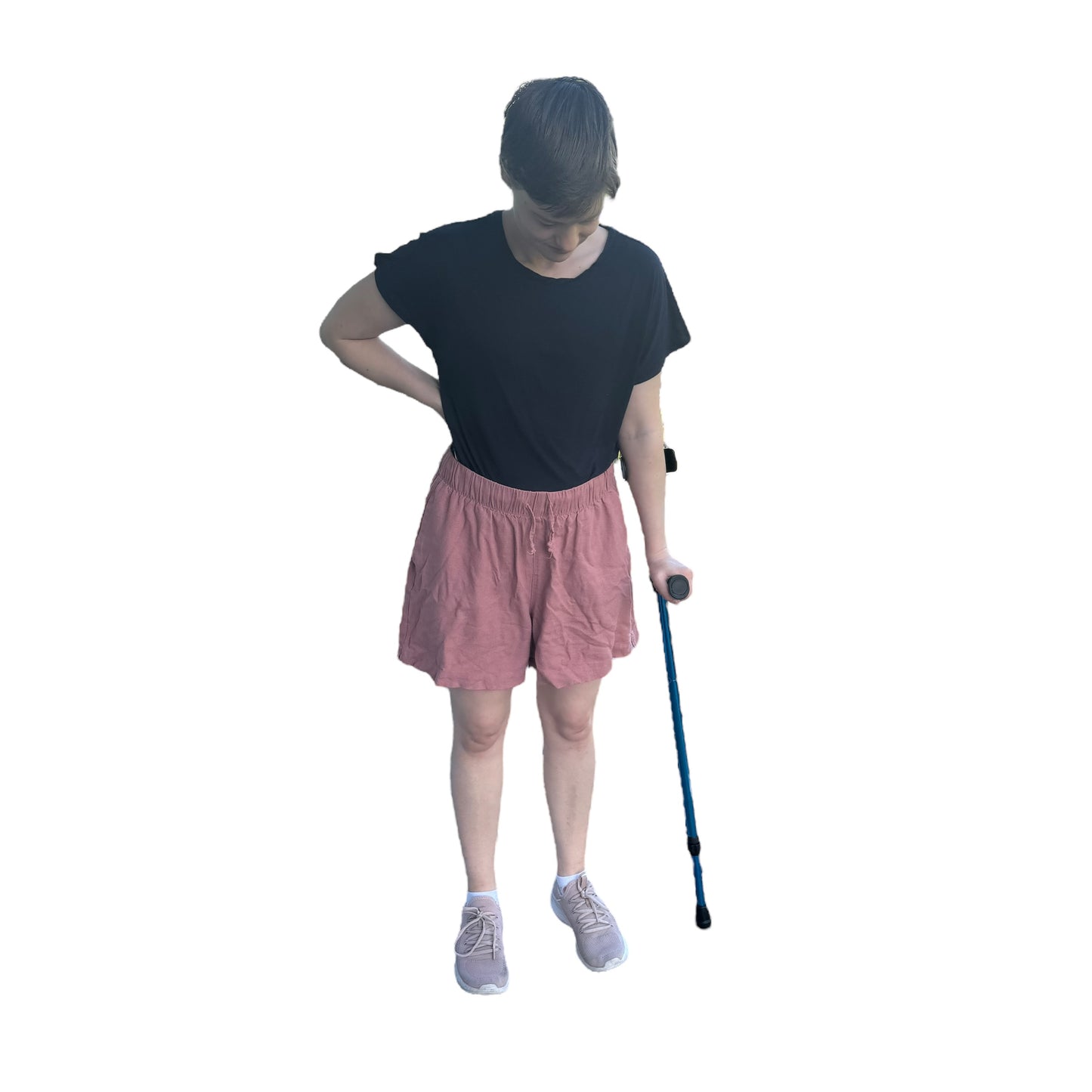 Walking Aid — Fold Up Crutch (Blue)