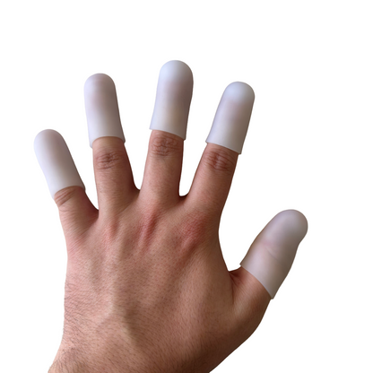 Transparent Silicone Finger Tip Protectors — Full Hand Set
