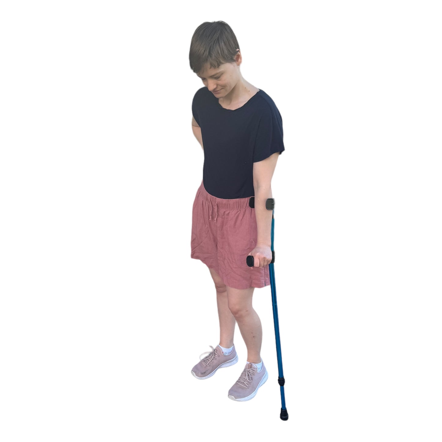 Walking Aid — Fold Up Crutch (Blue)