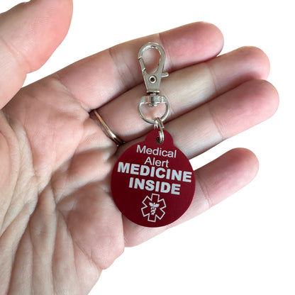 Keyring — Medicine Inside. Medical Alert Tag.