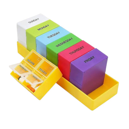 7 Day Pill Box — 4x Day — Square Case