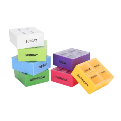 7 Day Pill Box — 4x Day — Square Case