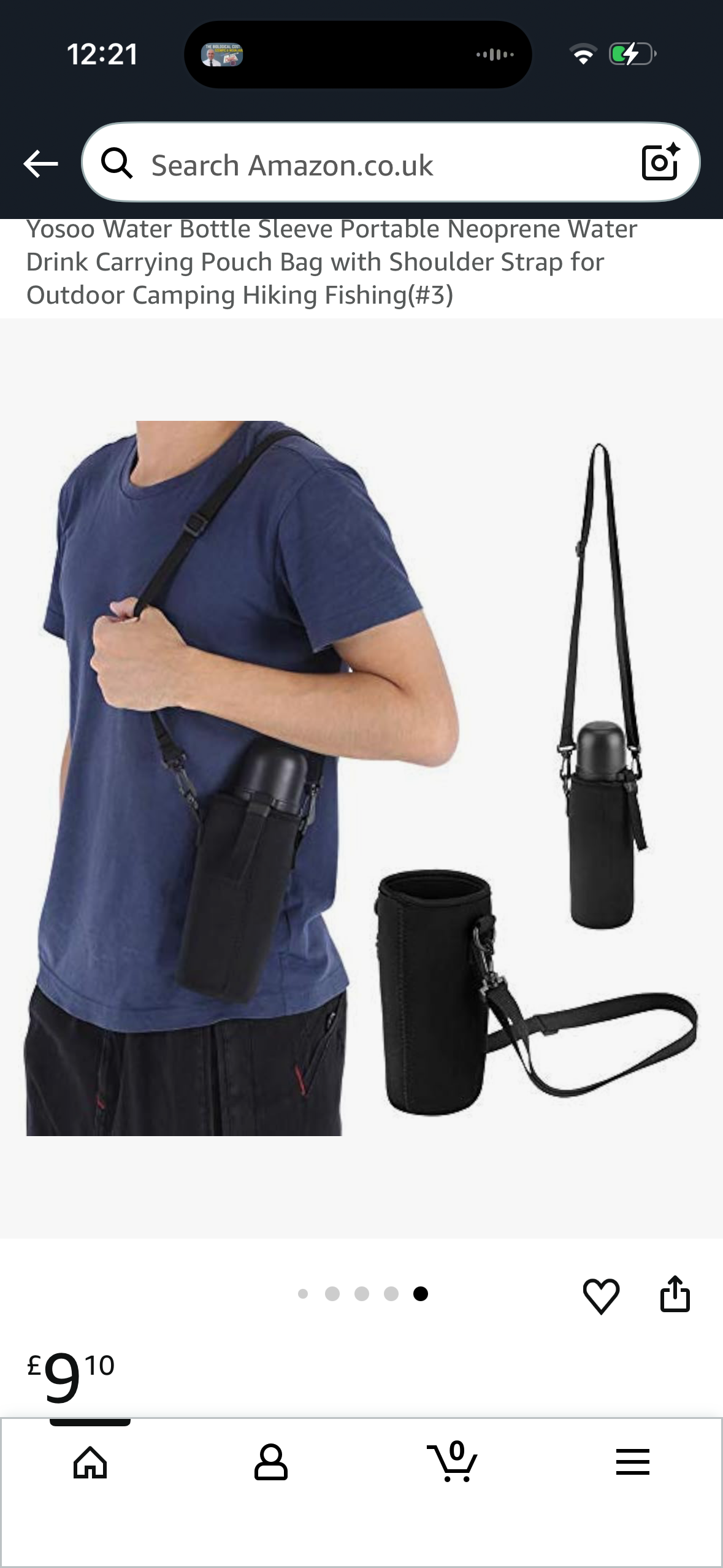 Neoprene Water Bottle Holder + Strap