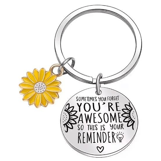 ‘You’re Awesome’ Sunflower Keyring