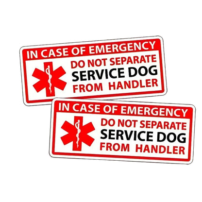 Sticker — Service Dog: In case of emergency. Do not separate dog from handler.